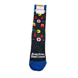 American Red Cross Pac Man midcalf blood donor gift promo Limited Edition socks